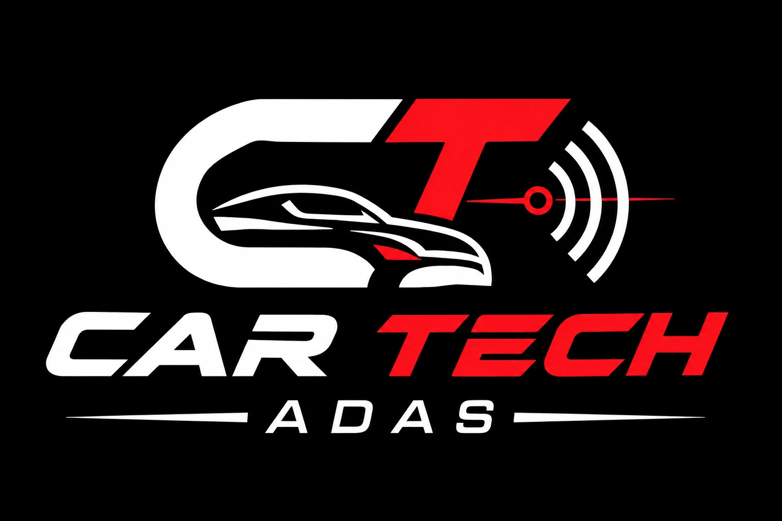 Car Tech ADAS car and radar emblem